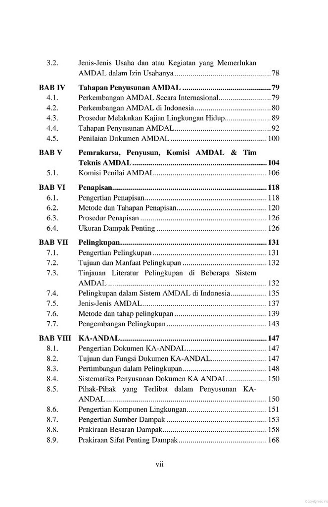 Daftar Isi Buku Analisis Mengenai Dampak Lingkungan (AMDAL) Indasah Deepublish - Buku ORIGINAL Lingkungan