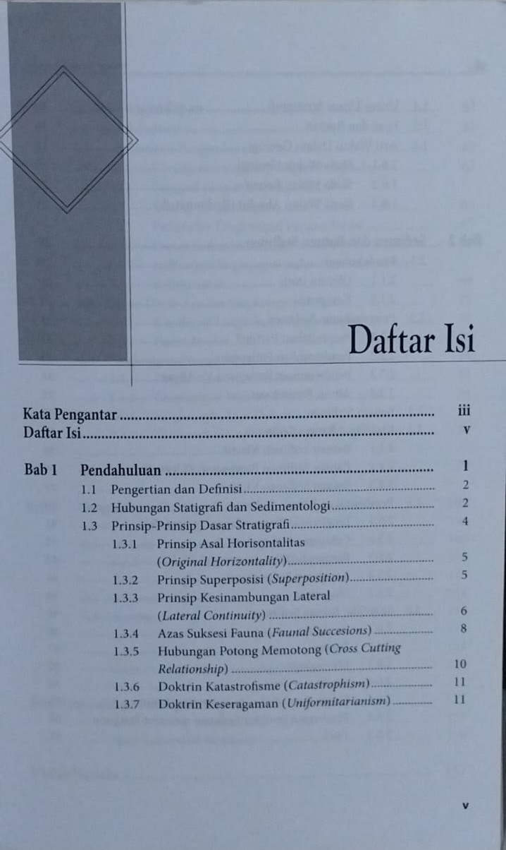 Daftar Isi Prinsip - Prinsip Stratigrafi Ir.Jauhari Noor, M.Sc Penerbit Khalifah Mediatama